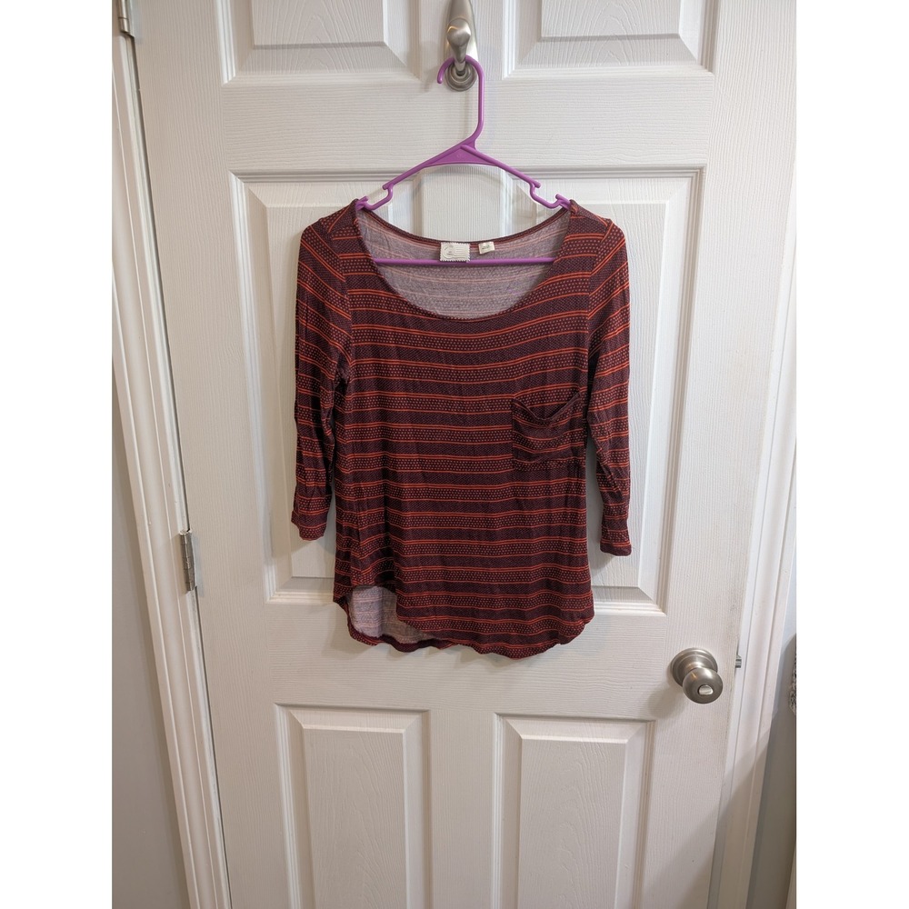 Anthropologie Postmark Marled Stripe Pocket 3/4 Sleeve Top Women's - Size XS‎